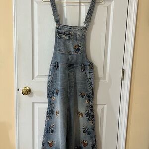 Free People Embroidered Overalls